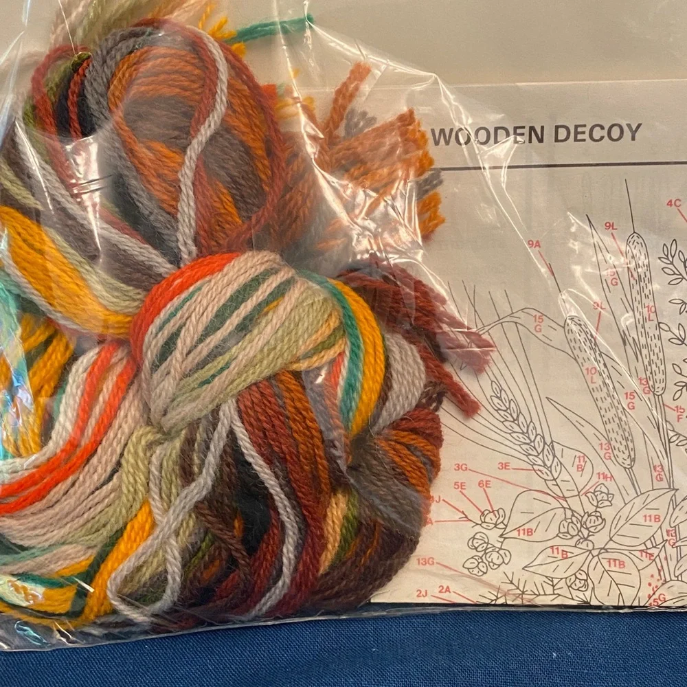 Wooden Duck Embroidery Kit by The Creative Circle - 1984 New Old Stock-Not Open